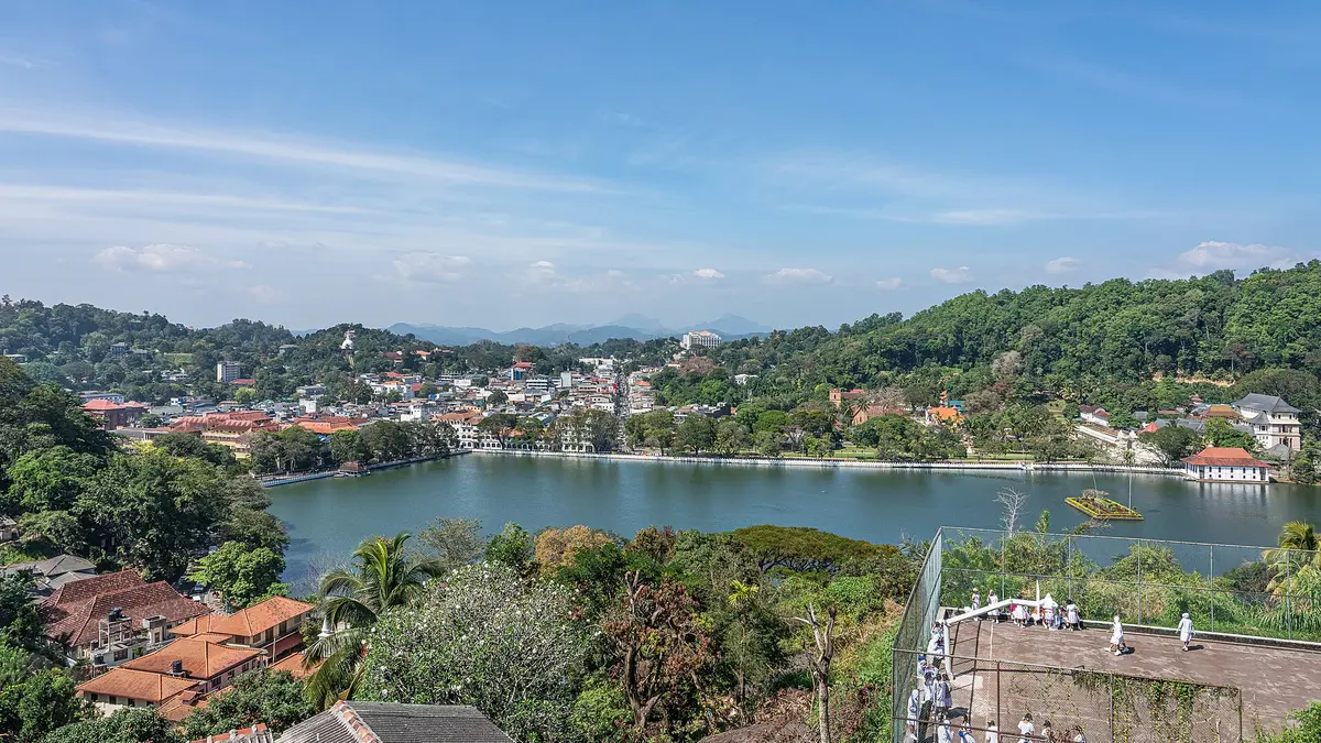 Kandy lake and city seen from Arthur's Seat